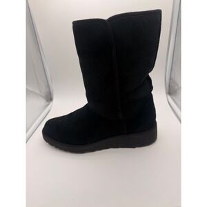 UGG Amie Classic Slim Black Suede Water Resistant Wedge Boots 1013428 Womens 9